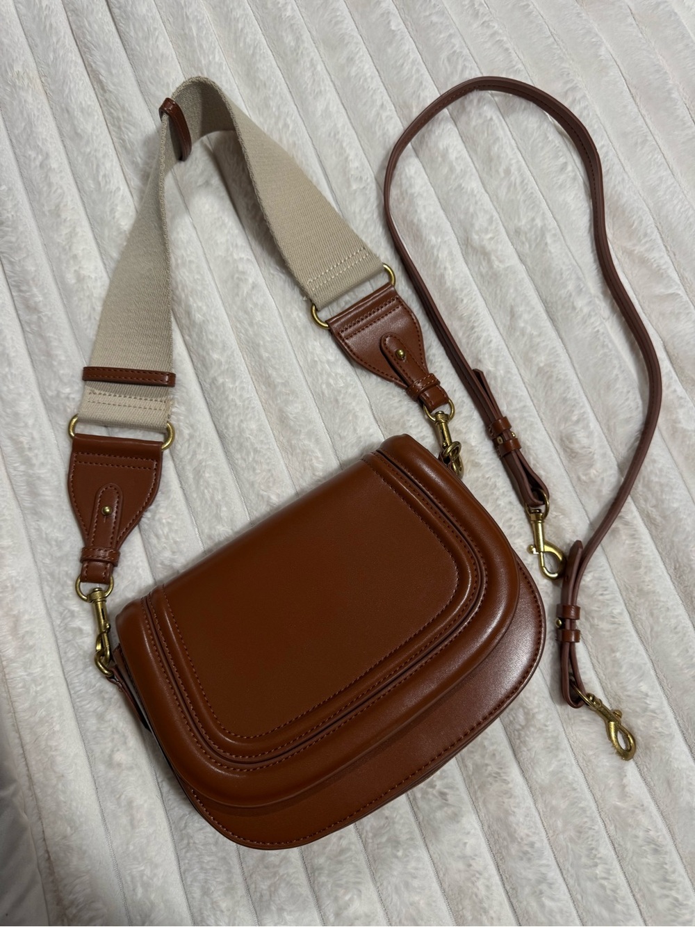 Zara Brown Saddle Crossbody Bag